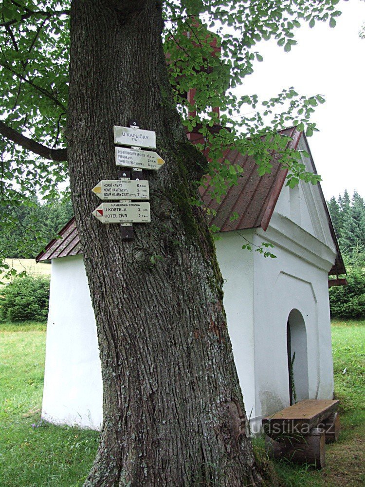 Wegwijzer bij de kapel