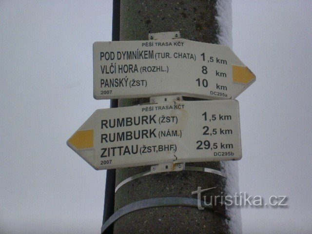 signpost by the swimming pool