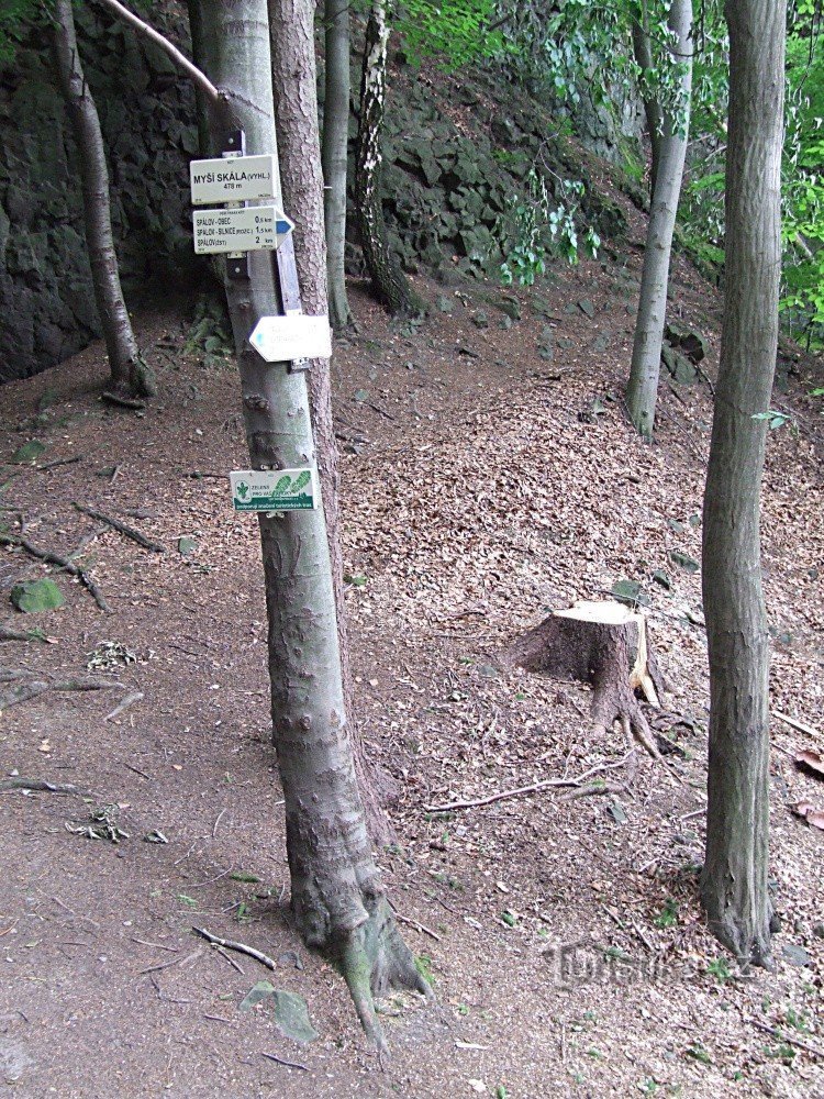 Signpost at Myší skály