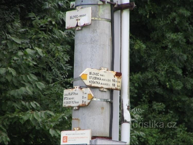 Wegweiser am Krankenhaus