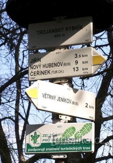 Signpost near Trojan