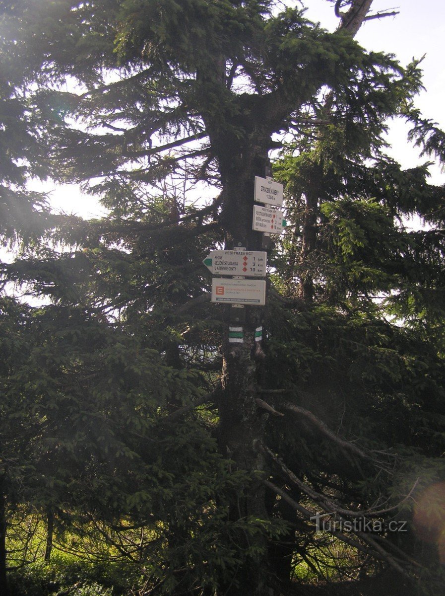 placa de sinalização nas pedras perdidas