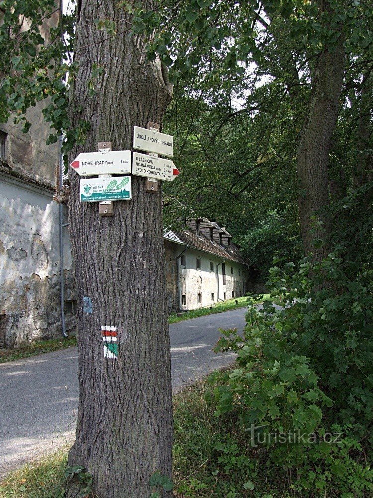 Placa de sinalização Udolí u Nové Hradů