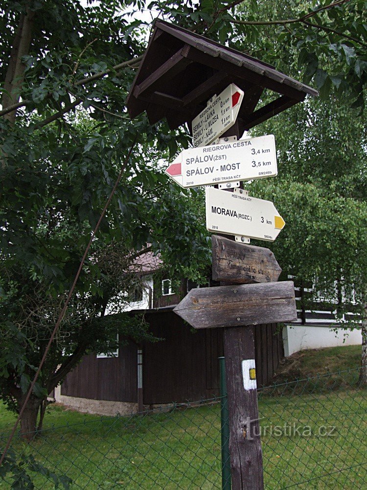 Placa de sinalização em Bítouchov