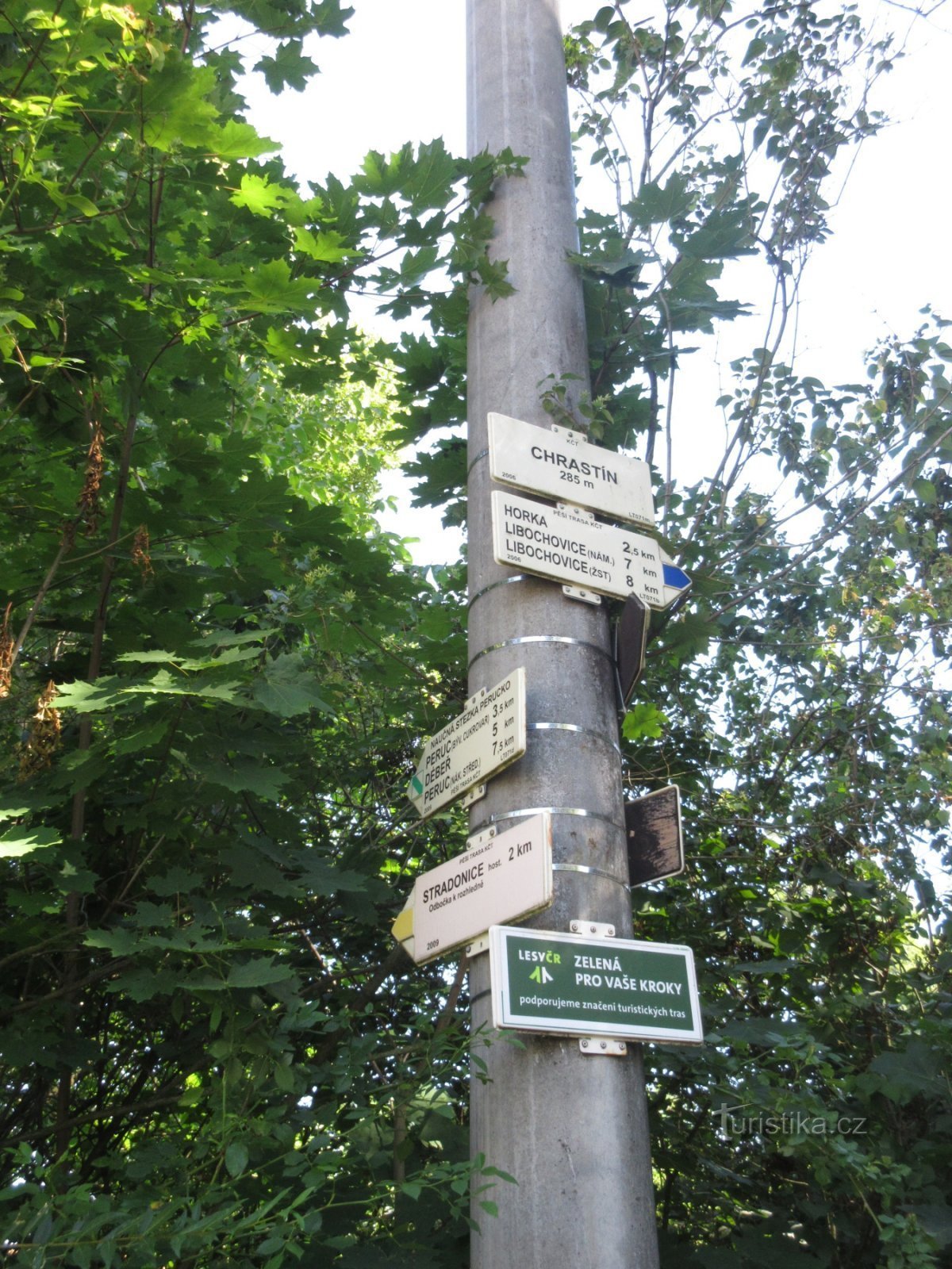 Placa de sinalização em Chrastín