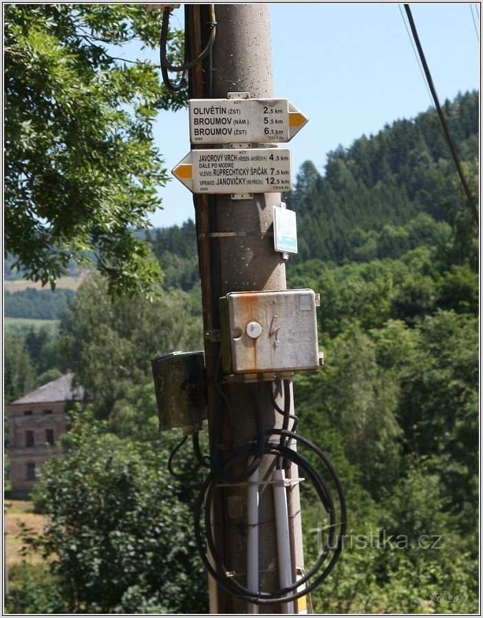 Signpost in Heřmánkovice