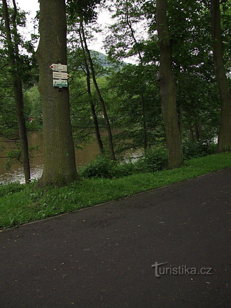 Signpost in Lázně Evženie