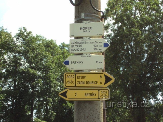 signpost in the village of Kopec