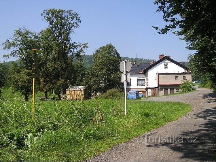 Panneau, Moulin du Diable en arrière-plan