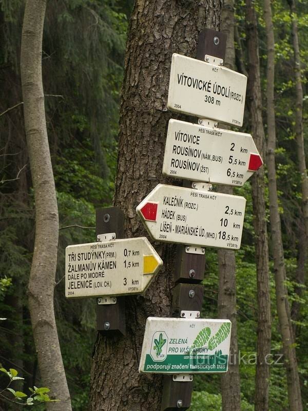 Poste indicador del valle de Vítovice