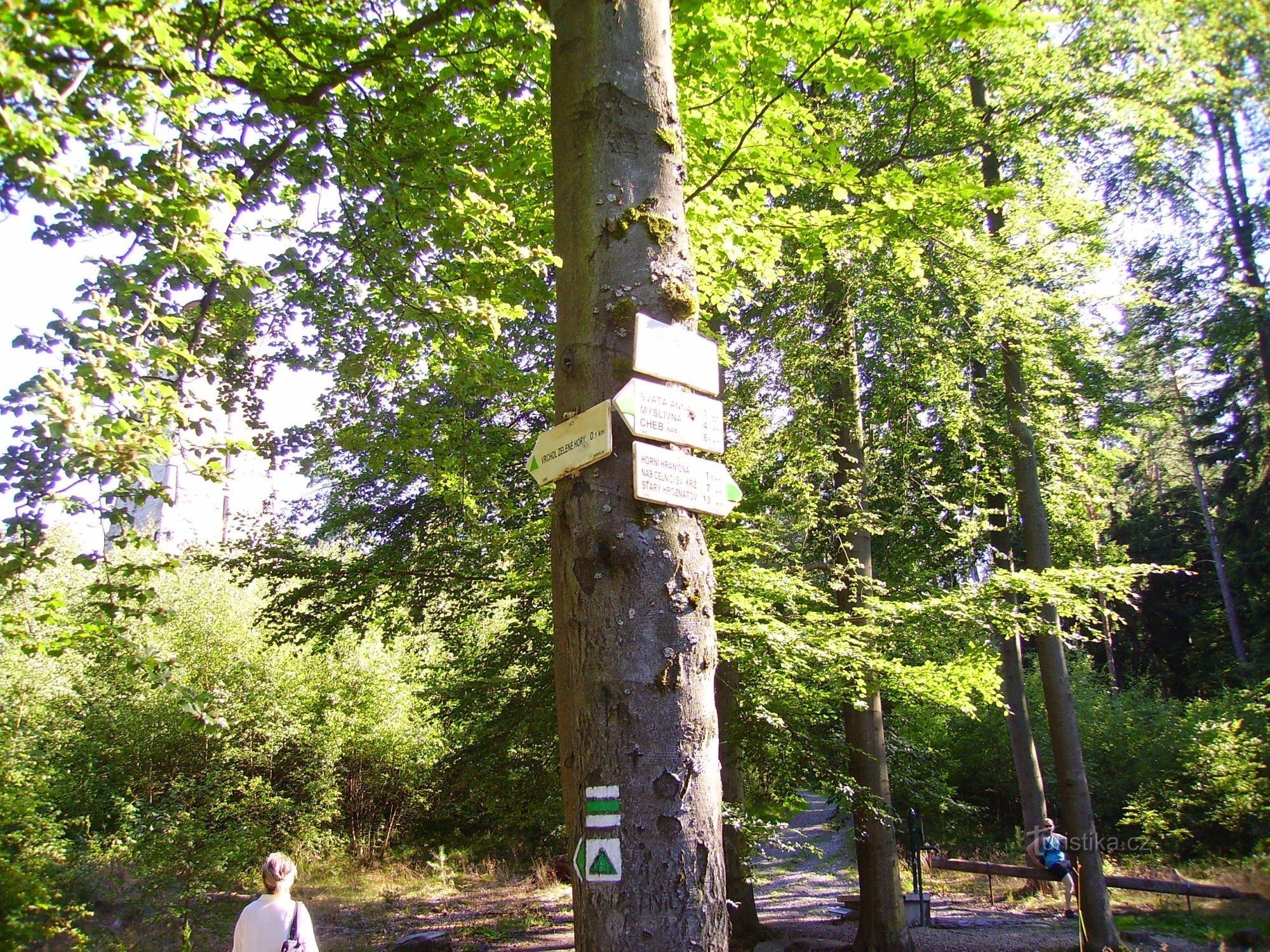 Placa de sinalização da montanha verde