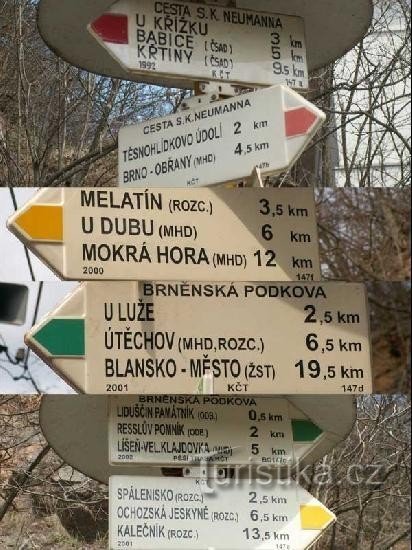 Signposts in Bílovice