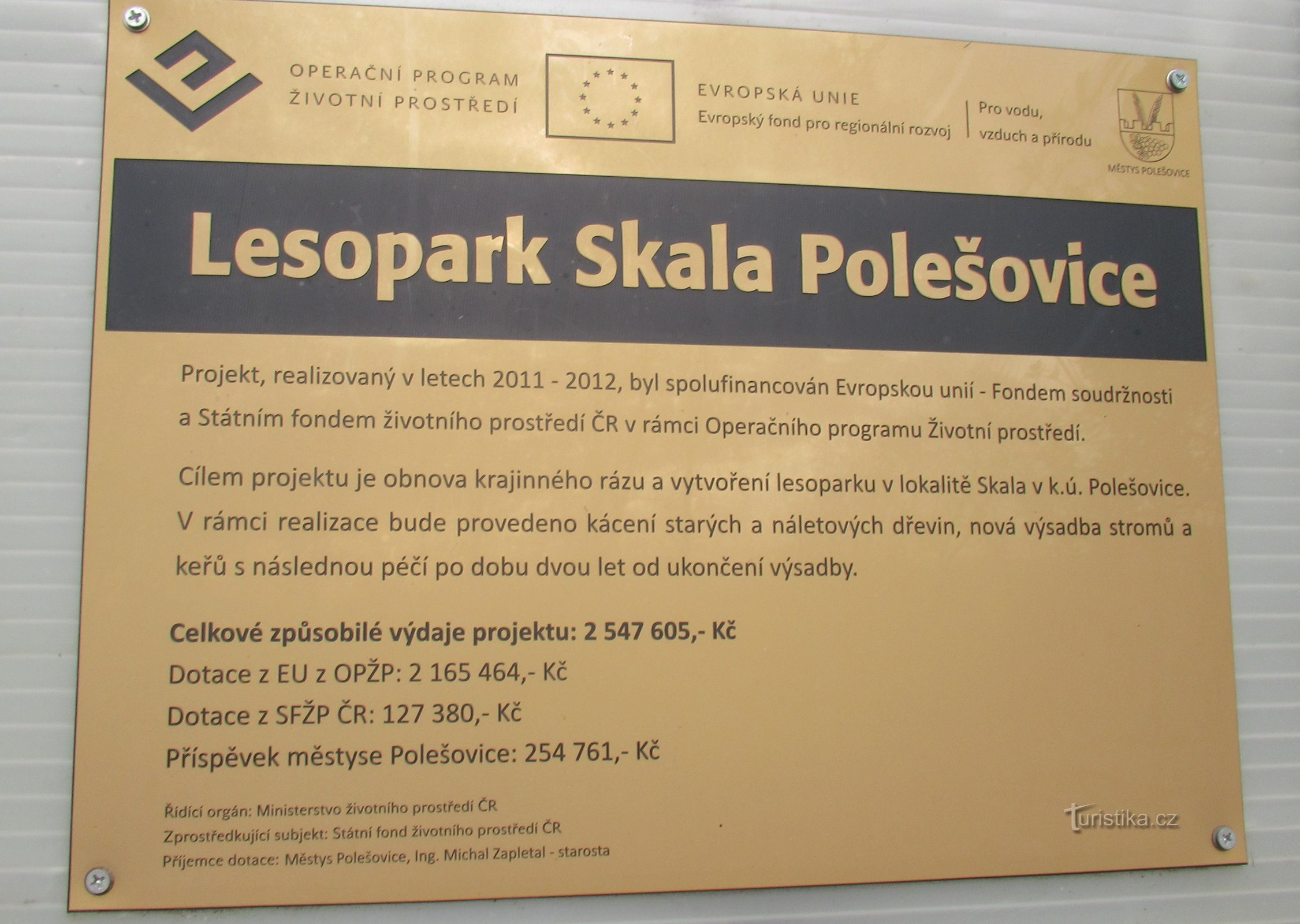 Tour d'observation de Floriánka, décoration du parc forestier de Skala nad Polešovice