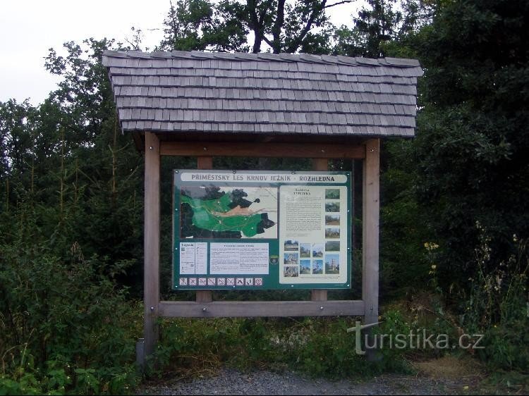 lookout tower on the hedgehog: information sign