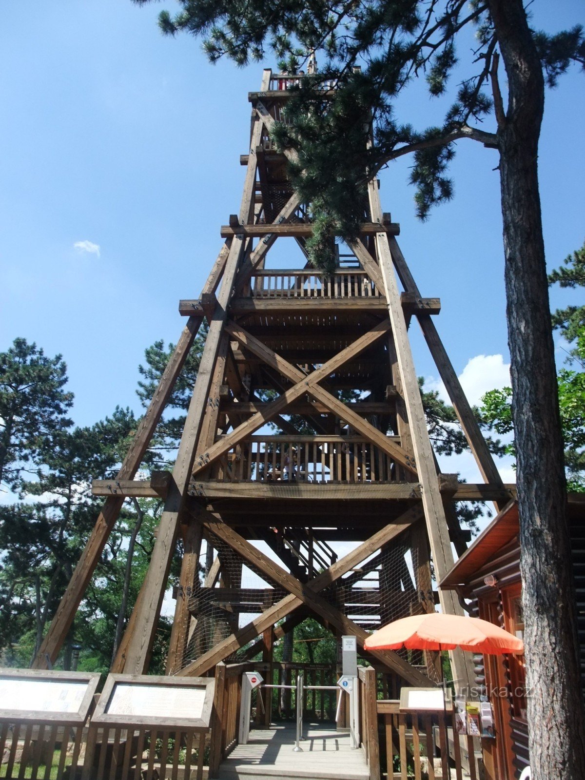 Obora observation tower in the Prague Zoo