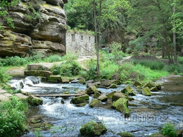 Ruiny młyna nad rzeką Kamenice