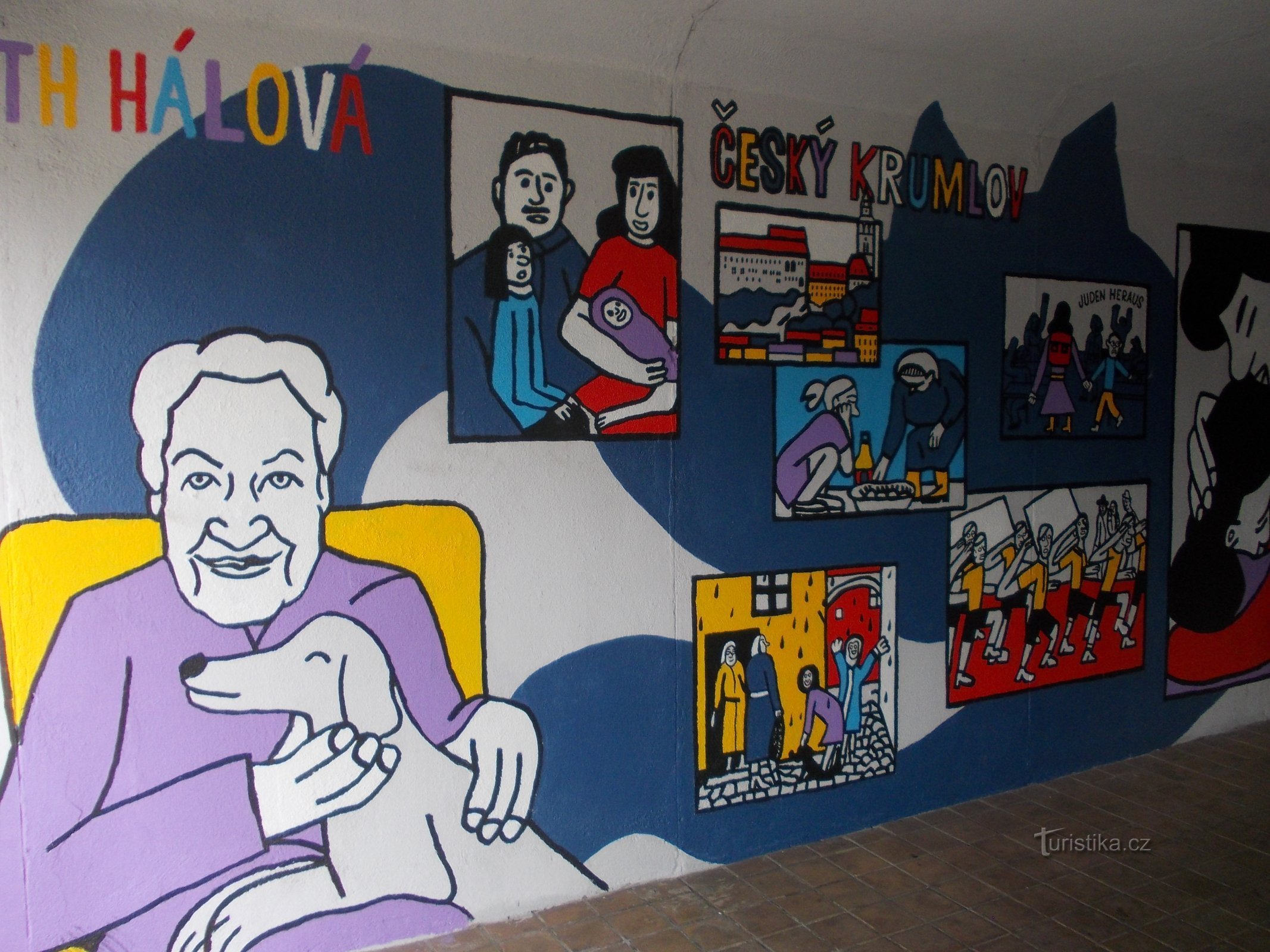 Ruth Hálová a jej životopis v obrazoch v podchode