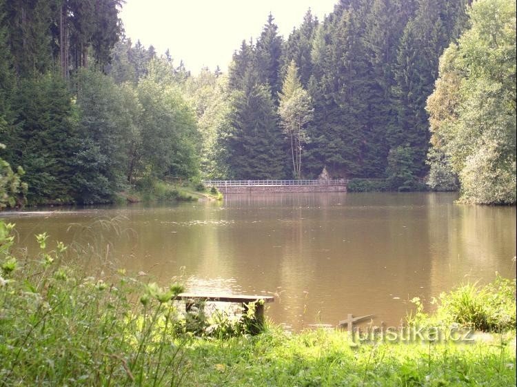 fishing bench on Lake Ivanské