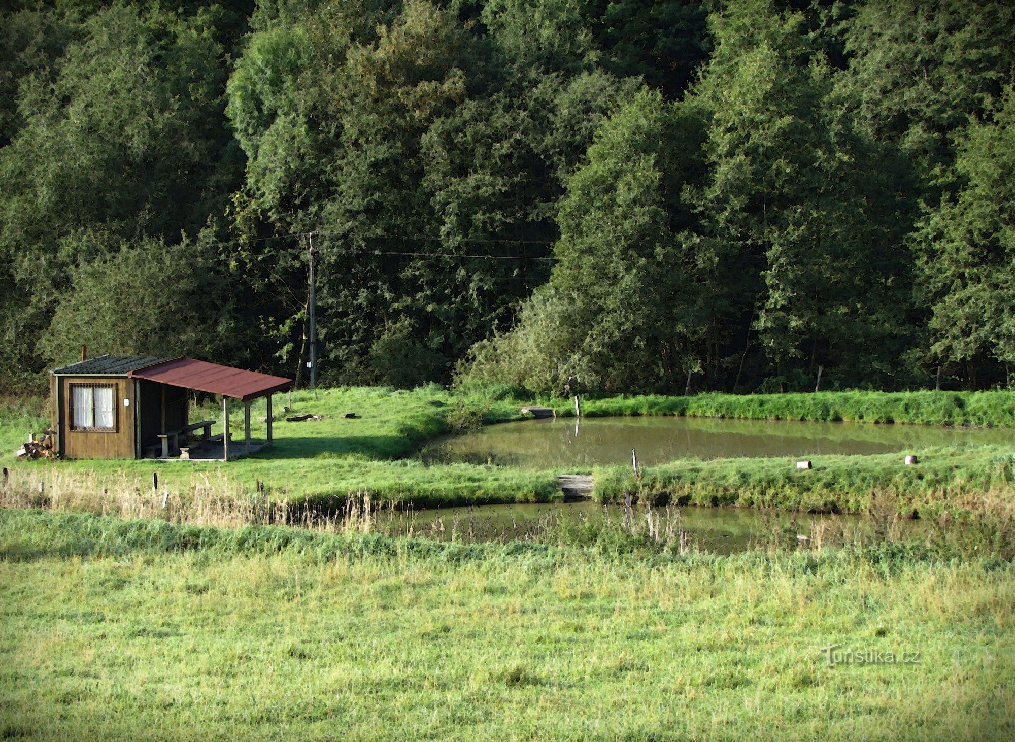 ponds in the meandering part of the stream above the village