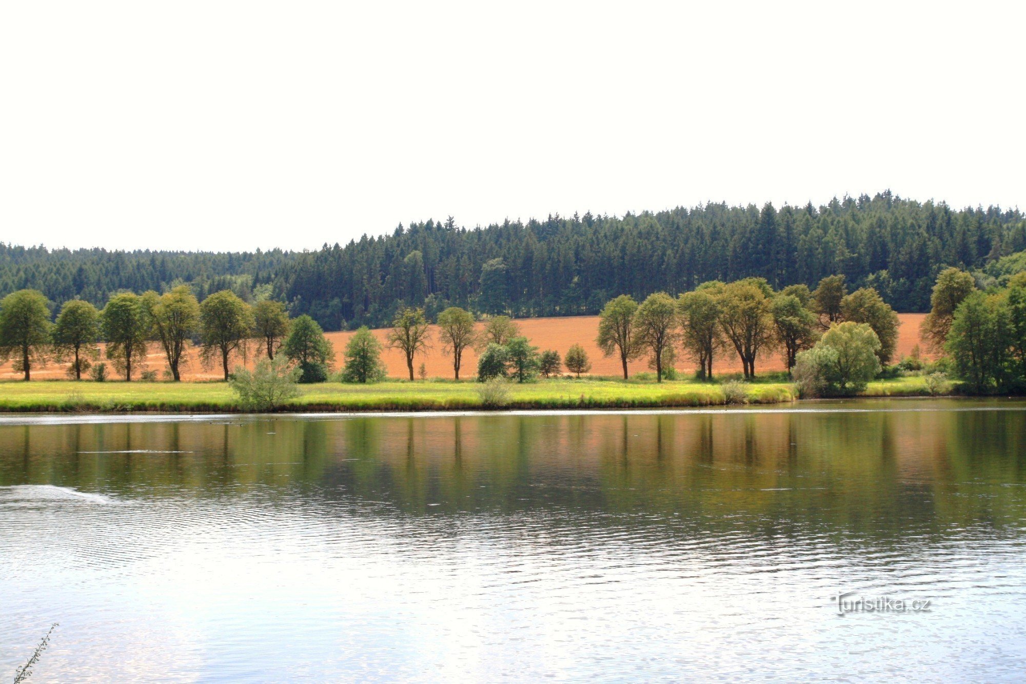 Budkovan pond with horse alley