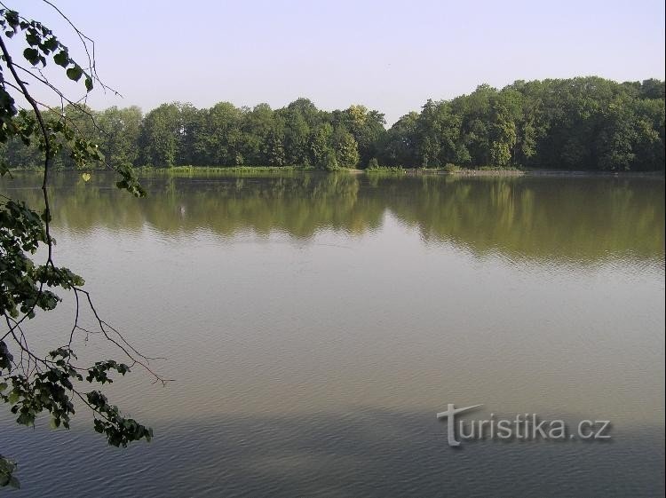 pond Kukla from the dam near Tůně near Kukla