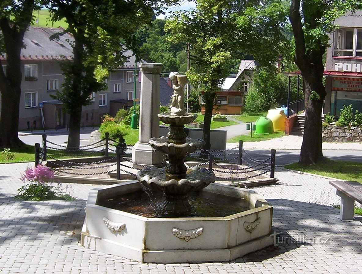 广场上的 Ryžoviste 喷泉-照片：Ulrych Mir。