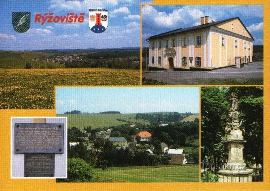 Ryžoviště-postikortti-yleisnäkymä Ryžovištěsta,