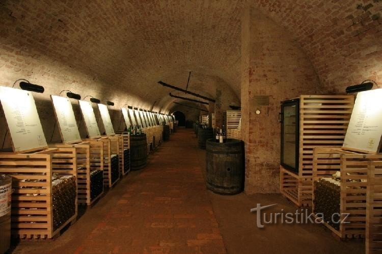 Wijnsalon van Tsjechië, presentatieruimtes van de archiefkelder (foto door Jan Hlady): In de kelder