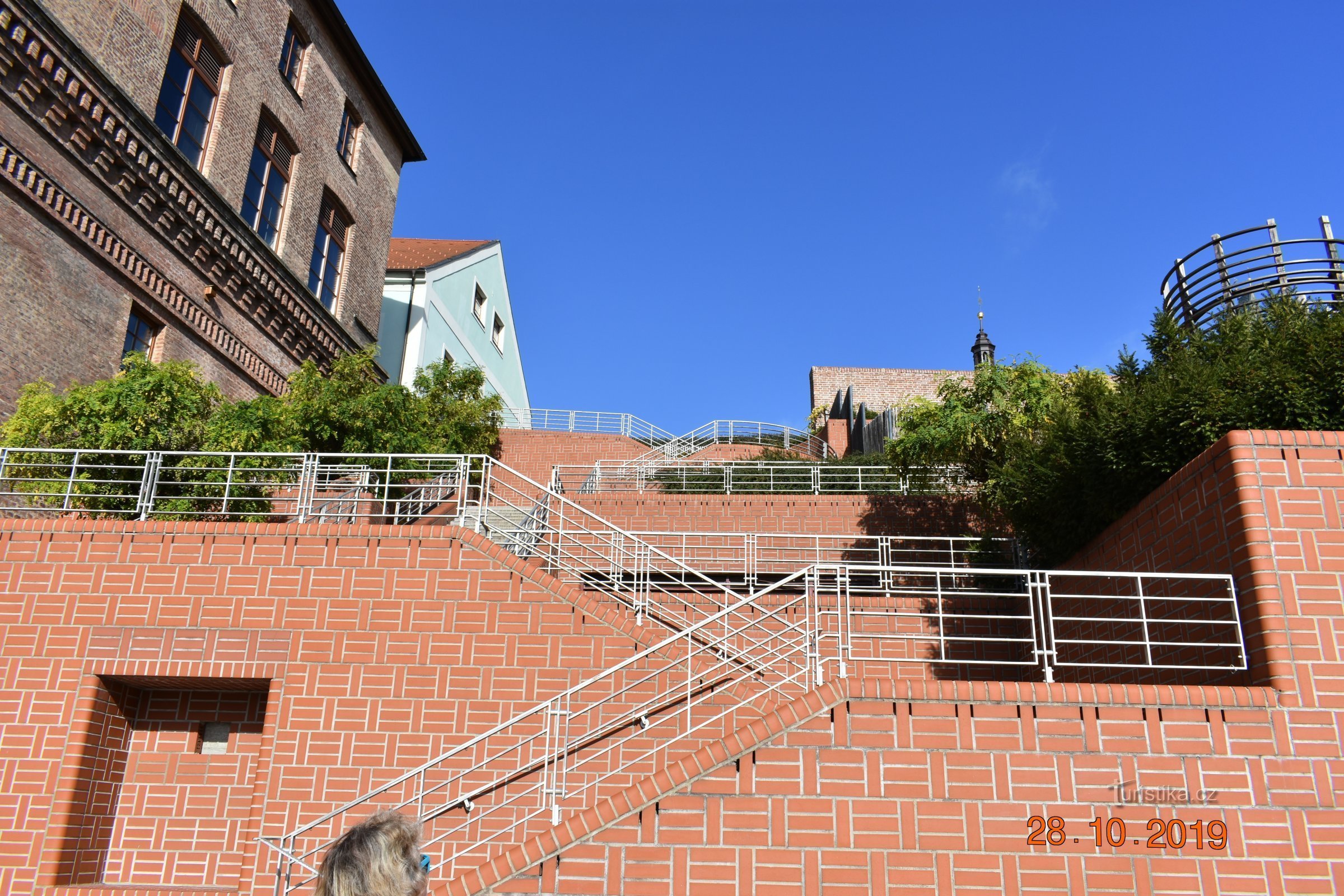 Bono publico staircase in Hradec Králové after reconstruction in 2019