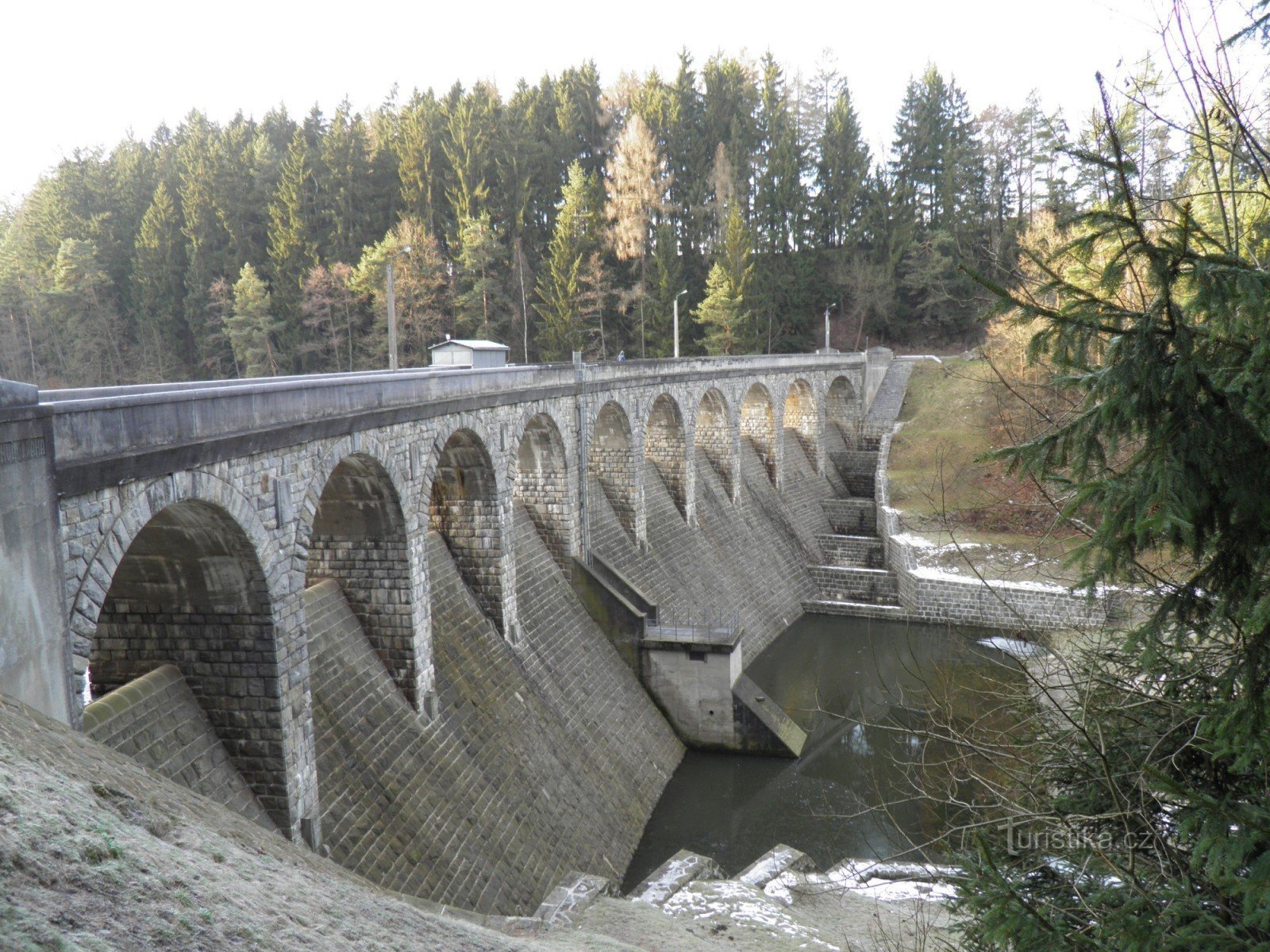 Sedlická dam in winter.