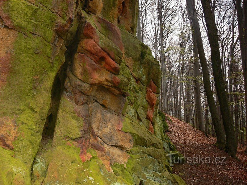 Nordwand des Felsens