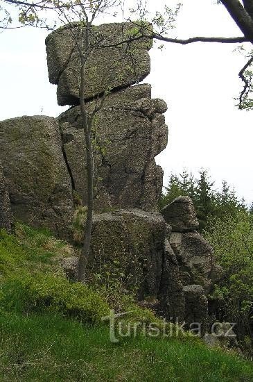 Sfinxen bij Měděnec: uitzicht vanuit het westen
