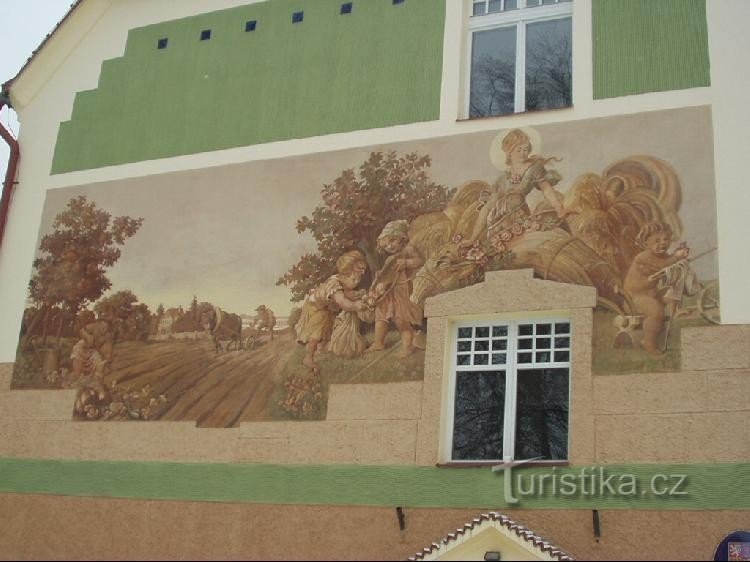 Sgraffito-Dekoration der Villa