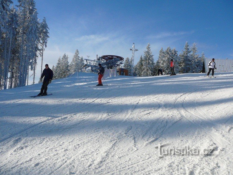 Herrenpiste mit Seilbahnausstiegsstation