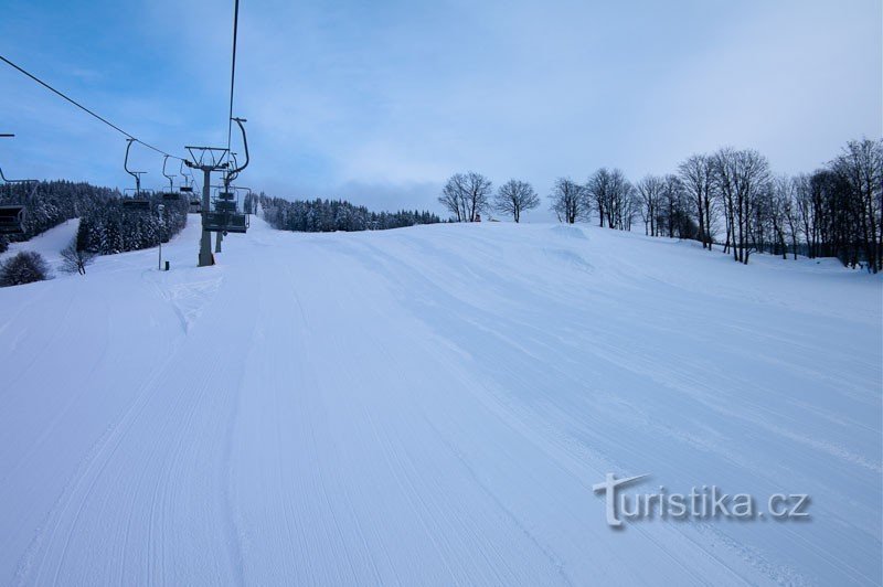 Piste de ski depuis le téléphérique