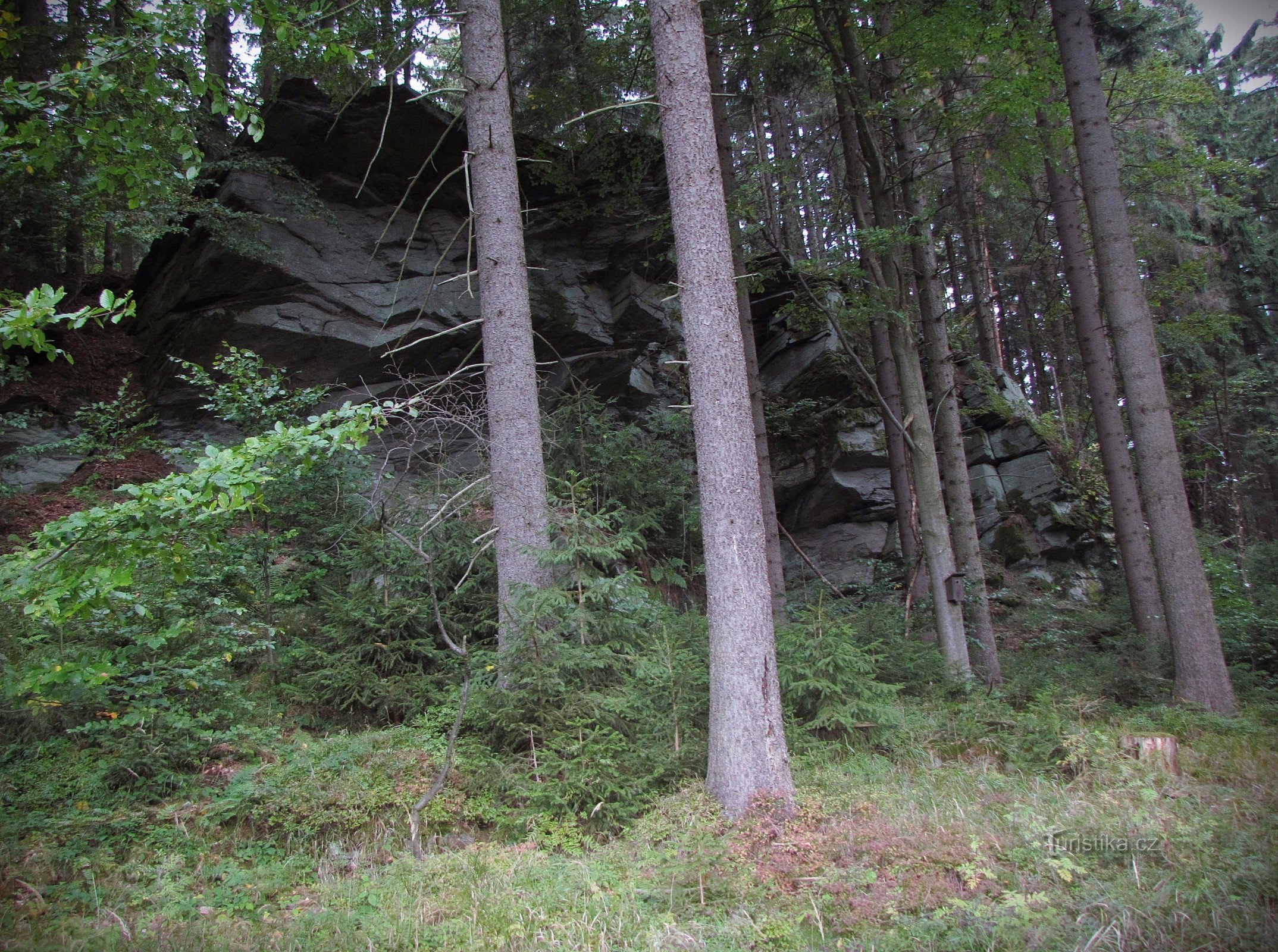 Ein Felsen am Fuße des Mazanci-Gipfels