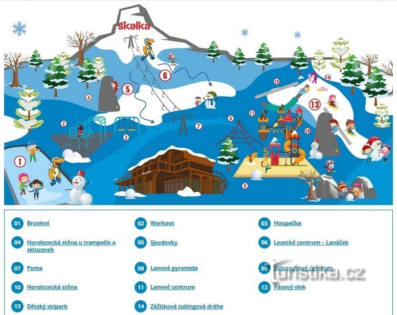 Skalka family park - mapa