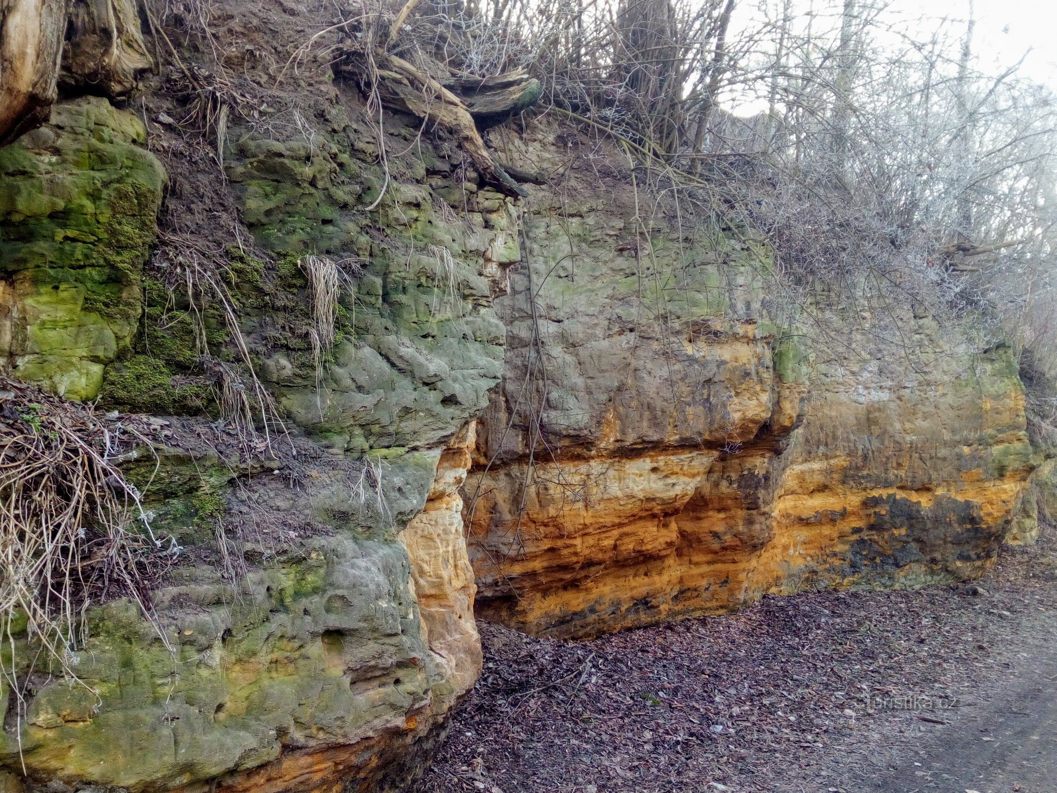 Mur de grès de tour de roche