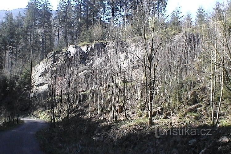 Dolní Mazák rotsen, uitzicht vanuit het noorden