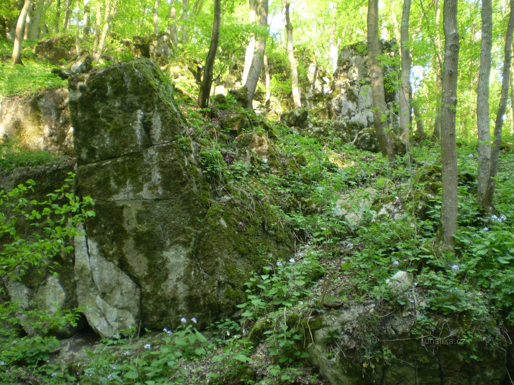 Stânci în jurul peșterii