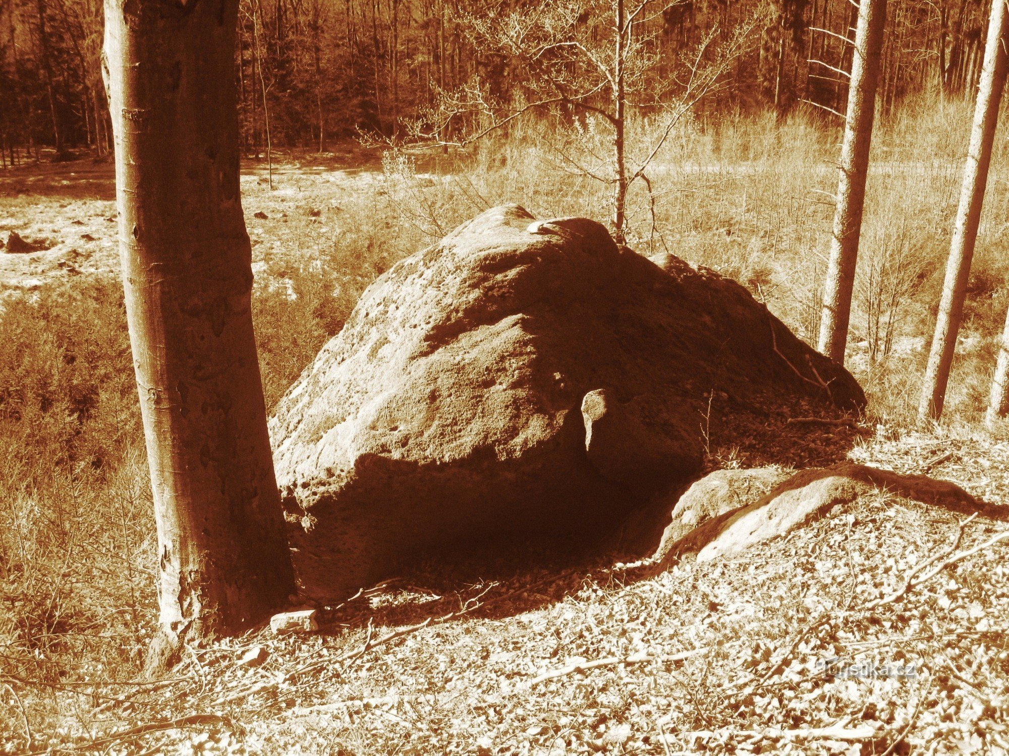 Felsen in der Nähe der Burgruine Lukova