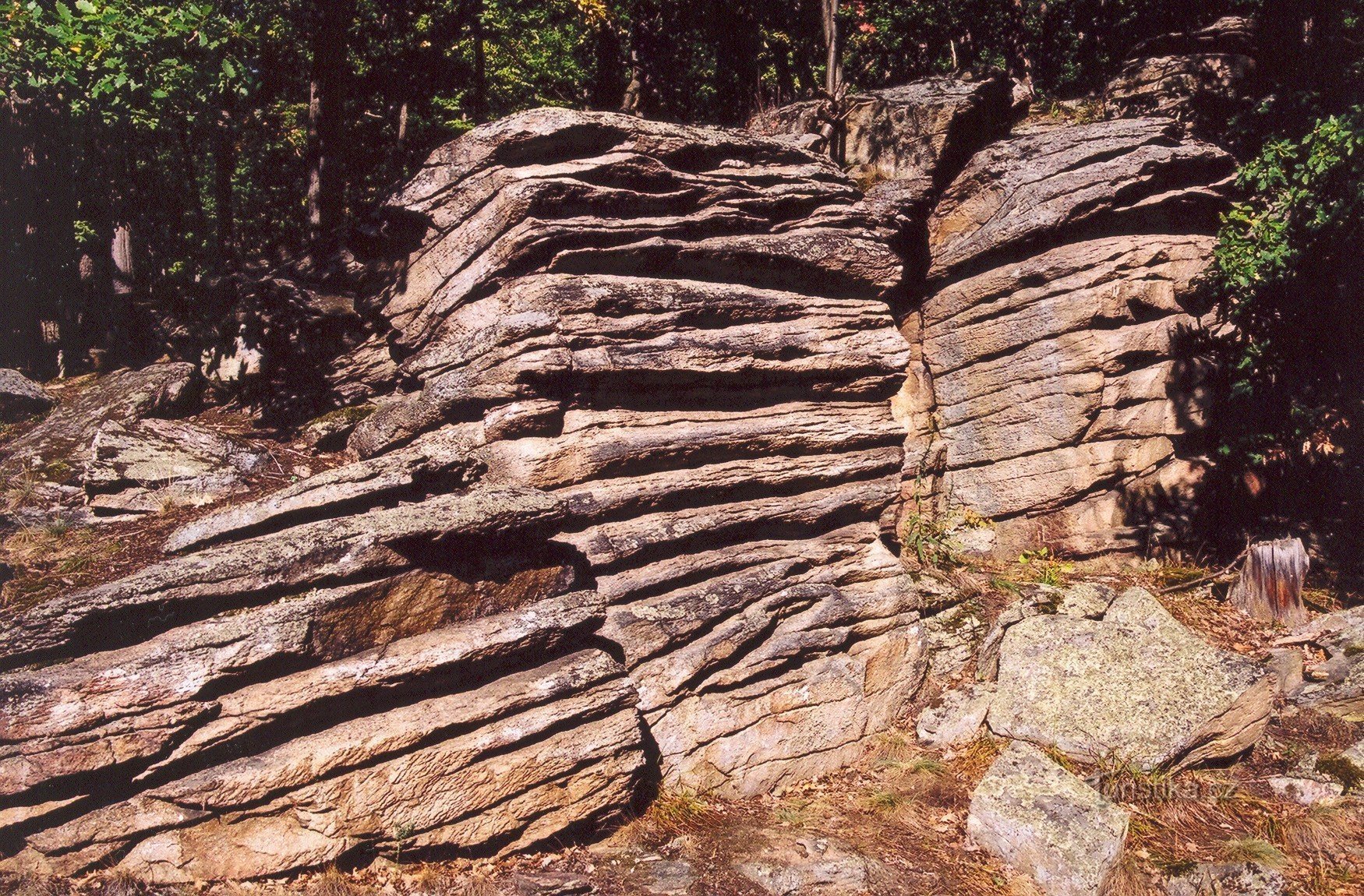 Rocas alrededor de aguanieve de hielo