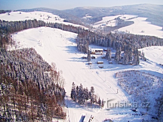 Ski area Hartman in Olešnice in Orlické hory