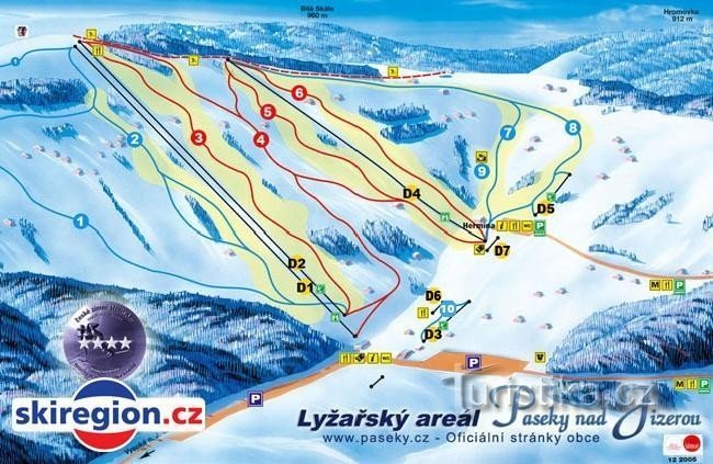 滑雪场 Paseky nad Jizerou: Ski area Paseky nad Jizerou