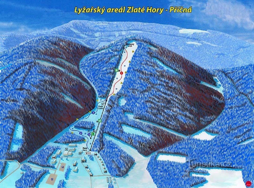 Ski areál Příčná - Bohémaland - mapy