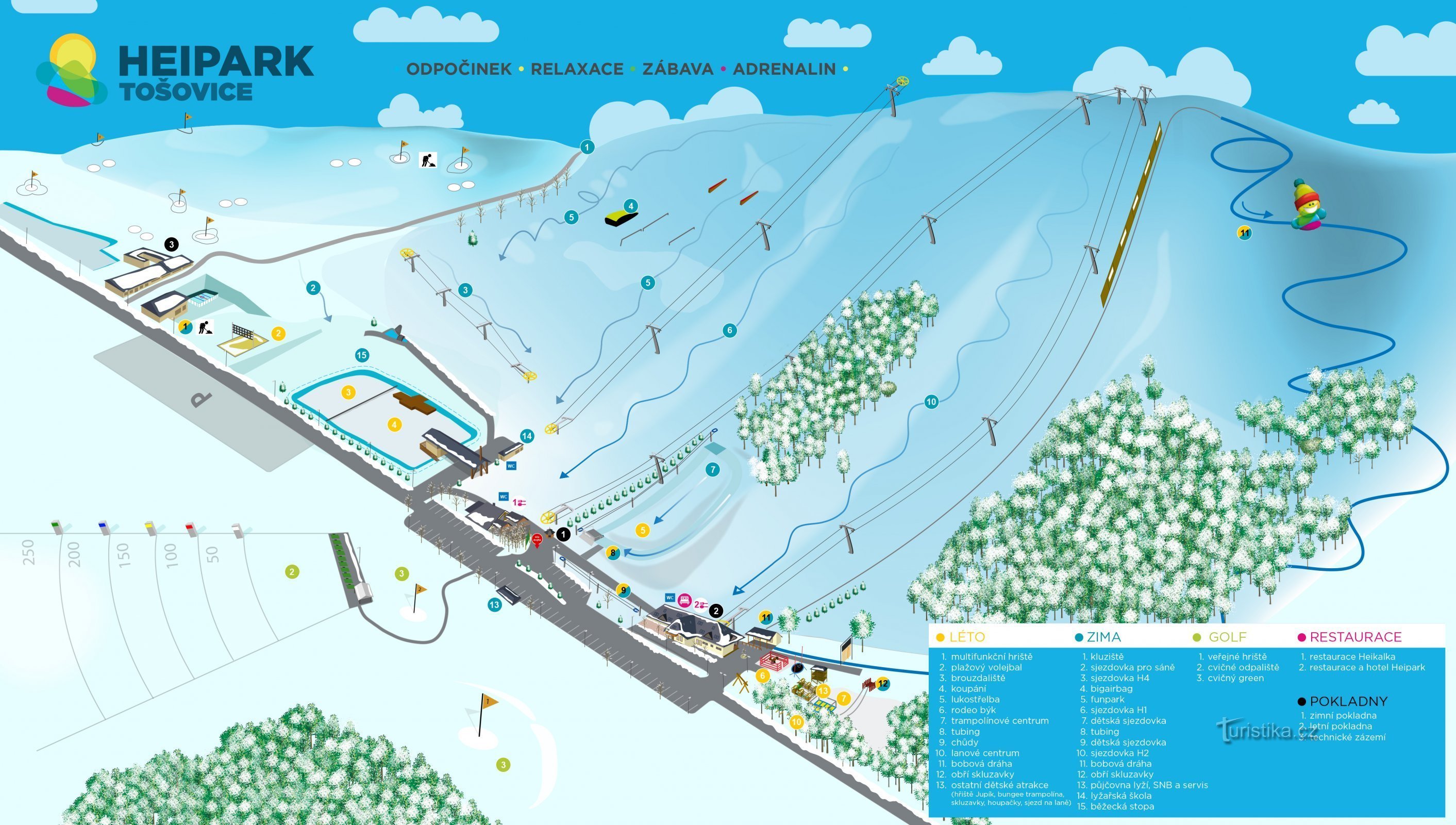 Comprensorio sciistico Tošovice Heipark - mappa