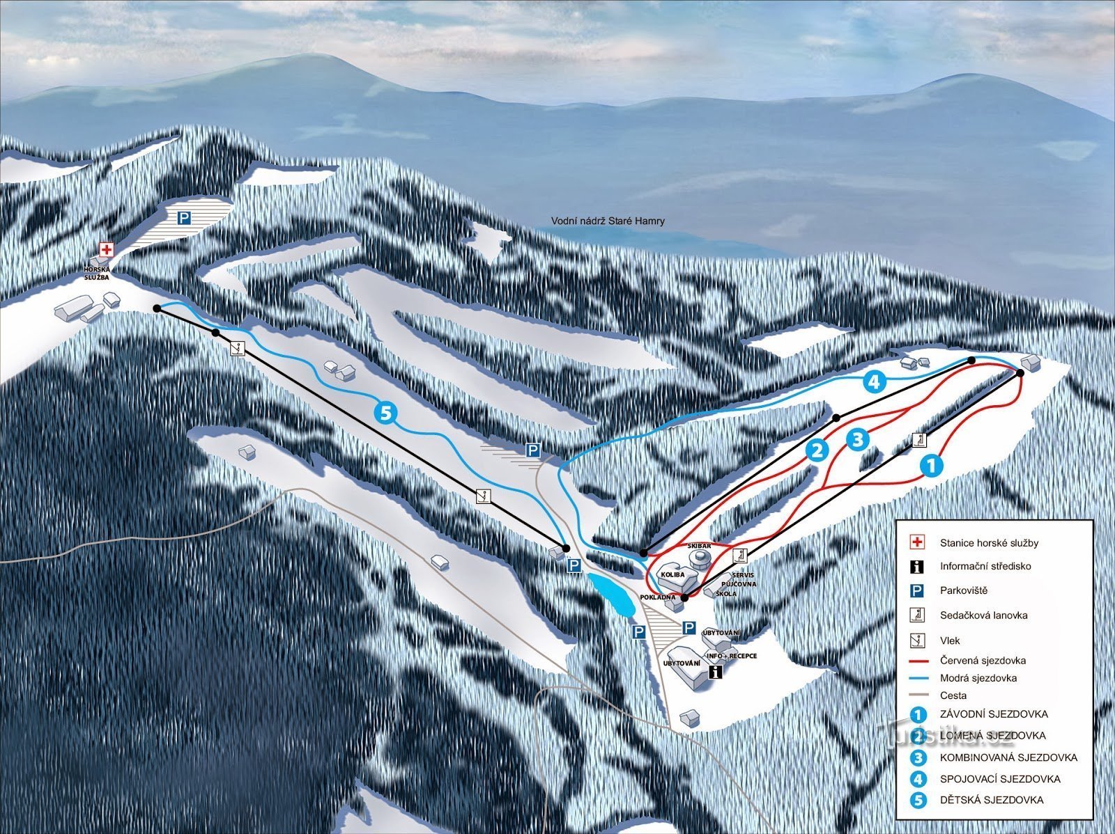 SKI Park Gruň - map