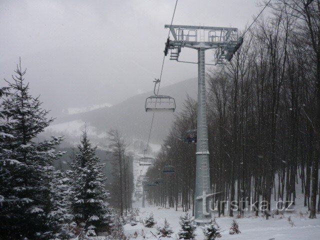 Skiareál Kouty nad Desnou - šestisedačková lanovka