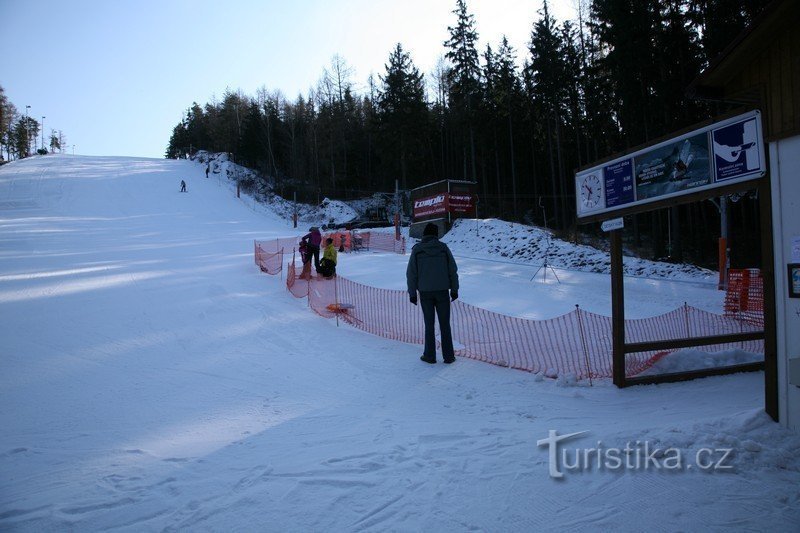 Skigebied Padák - dalstation van de lift