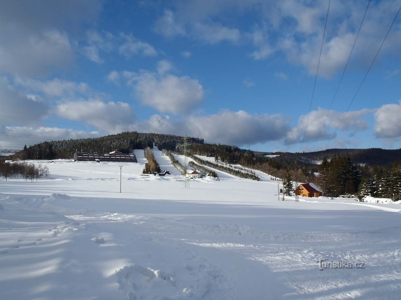 Skiområdet Pod Klínem fra Ramzová station - 20.2.2012